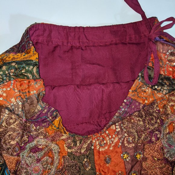 Ethnic Bohemian Festival Maxi
Skirt India Zari Embroidery
Cotton Sequin Quilted - Picture 11 of 14